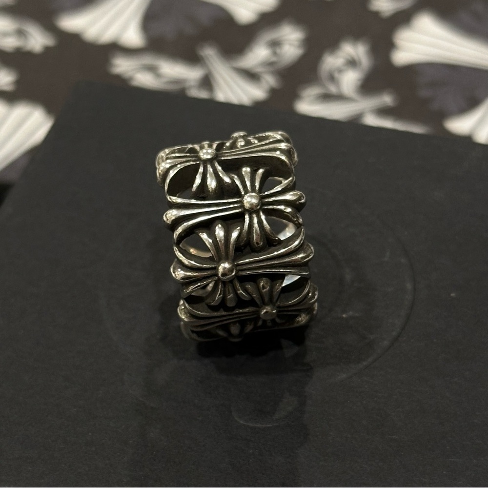 Chrome Hearts Silver Cemetery Cross Ring Size 10 - Picture 2 of 11